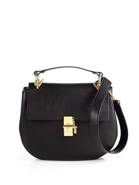 Drew leather crossbody bag Chloé Black in Leather 